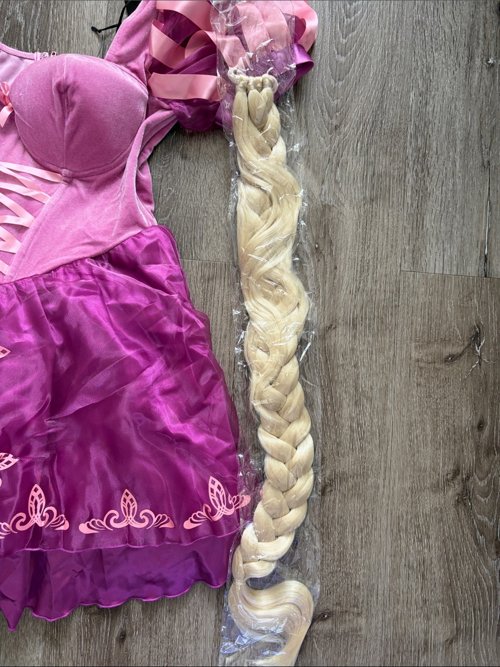 Trickz N Treatz Pink & Purple Rapunzel Mini Dress Size Large NWT - Picture 9 of 9